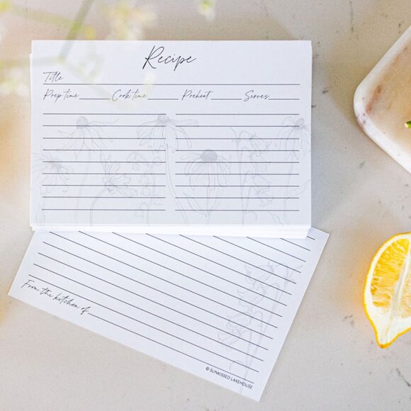 Set of 50 Floral 4x6 Recipe cards - Picture 8 of 9